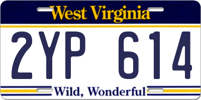 WV license plate 2YP614