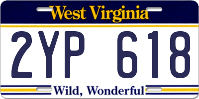 WV license plate 2YP618