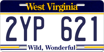 WV license plate 2YP621