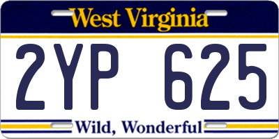 WV license plate 2YP625