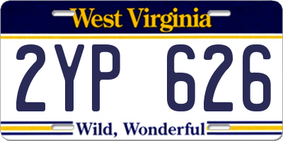 WV license plate 2YP626