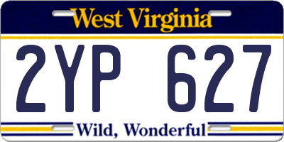 WV license plate 2YP627