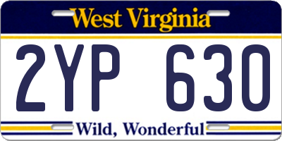 WV license plate 2YP630