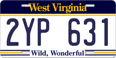 WV license plate 2YP631