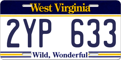 WV license plate 2YP633