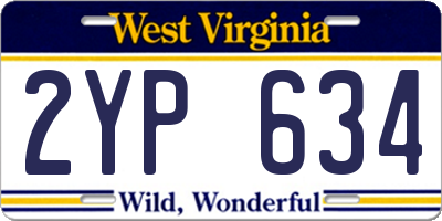 WV license plate 2YP634