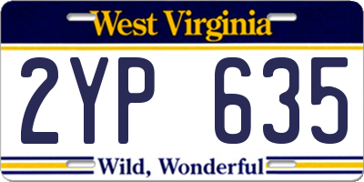 WV license plate 2YP635