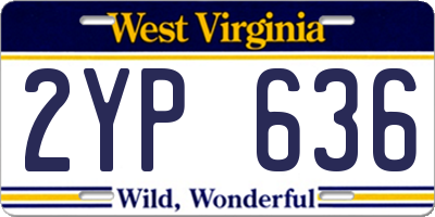 WV license plate 2YP636