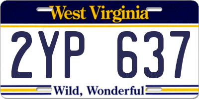WV license plate 2YP637
