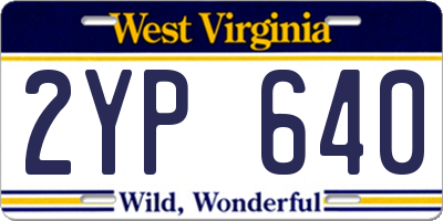 WV license plate 2YP640
