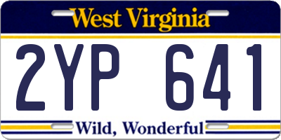 WV license plate 2YP641