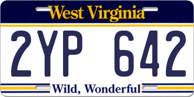 WV license plate 2YP642