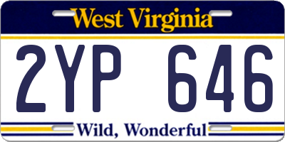WV license plate 2YP646