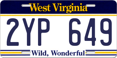 WV license plate 2YP649