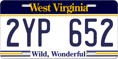 WV license plate 2YP652
