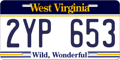 WV license plate 2YP653