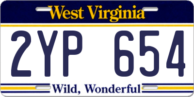 WV license plate 2YP654