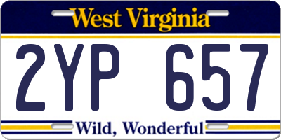 WV license plate 2YP657