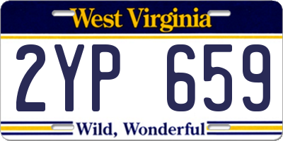 WV license plate 2YP659