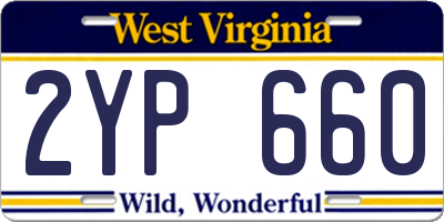 WV license plate 2YP660