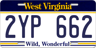 WV license plate 2YP662