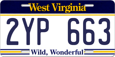 WV license plate 2YP663