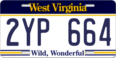 WV license plate 2YP664
