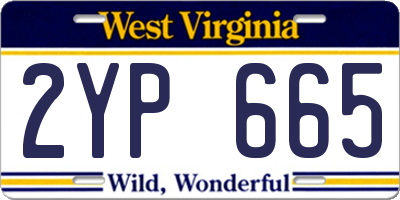 WV license plate 2YP665