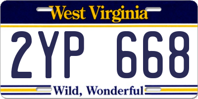 WV license plate 2YP668