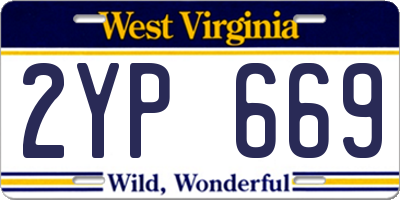 WV license plate 2YP669