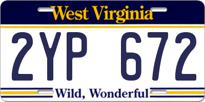 WV license plate 2YP672
