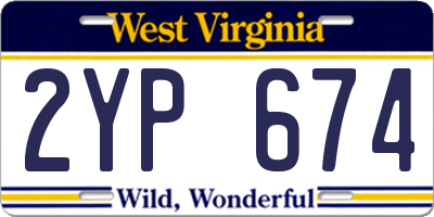 WV license plate 2YP674
