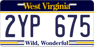 WV license plate 2YP675
