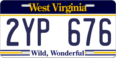 WV license plate 2YP676