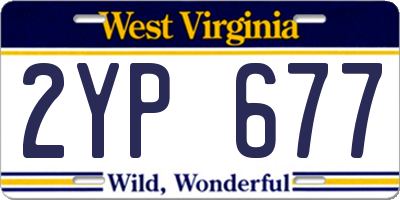 WV license plate 2YP677