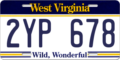 WV license plate 2YP678
