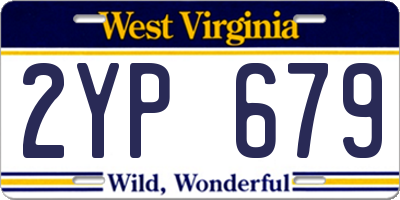 WV license plate 2YP679