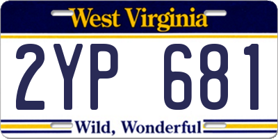 WV license plate 2YP681