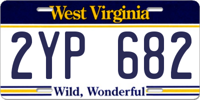 WV license plate 2YP682