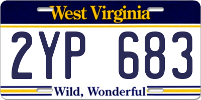 WV license plate 2YP683