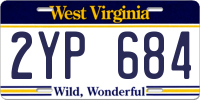 WV license plate 2YP684
