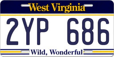 WV license plate 2YP686