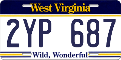 WV license plate 2YP687