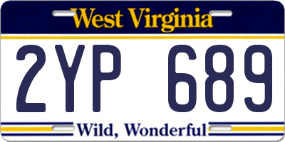 WV license plate 2YP689