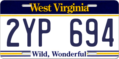 WV license plate 2YP694