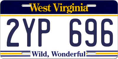 WV license plate 2YP696