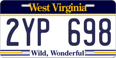 WV license plate 2YP698