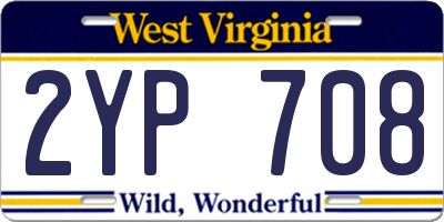 WV license plate 2YP708