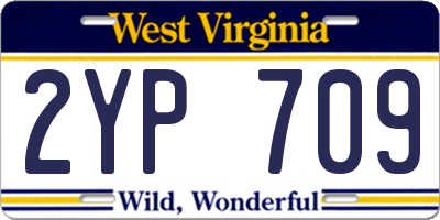 WV license plate 2YP709