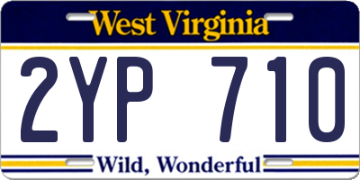 WV license plate 2YP710